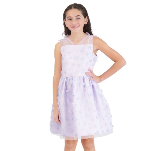 Wonder Nation - Girls 3D Printed Butterfly Mesh Dress, Size: 8 - Picture 7 of 7